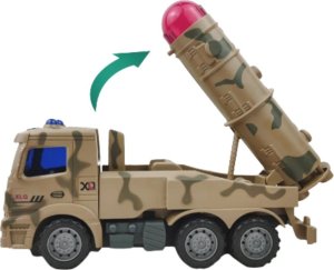 CIĘŻARÓWKA POJAZD WOJSKOWY ZDALNIE STEROWANY WYRZUTNIA RAKIETOWA DŹWIĘK LED 4
