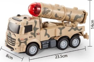 CIĘŻARÓWKA POJAZD WOJSKOWY ZDALNIE STEROWANY WYRZUTNIA RAKIETOWA DŹWIĘK LED 5