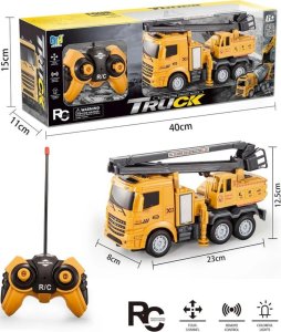 DUŻA CIĘŻARÓWKA ZDALNIE STEROWANA PILOTEM Z KABINĄ DRABINĄ I KOSZEM ŚWIATŁO 7