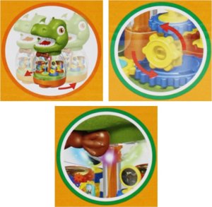 INTERAKTYWNY DINOZAUR POZYTYWKA SKARBONKA ZABAWKA ŚWIATEŁKA MELODIE ZĘBATKI 8