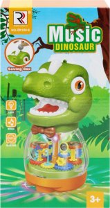 INTERAKTYWNY DINOZAUR POZYTYWKA SKARBONKA ZABAWKA ŚWIATEŁKA MELODIE ZĘBATKI 9