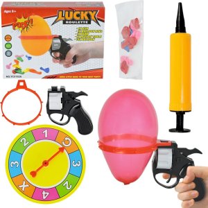 Gra Ruletka Balonowa Balony Pistolet Obręcz Tarcza Ze Wskazówkami Pompka 1