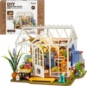 ROBOTIME Składany Drewniany Model 3D DIY LED - Wymarzony Domek Ogrodowy 1
