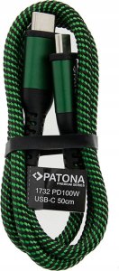 Kabel USB Patona USB-C - USB-C 0.5 m Zielony (PT1732) 3