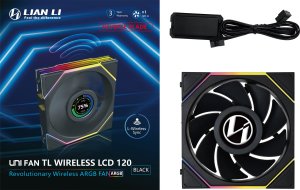 Lian Li UNI FAN TL Wireless LCD Lüfter, ARGB, PWM - Reverse Blade, 120mm, schwarz 1