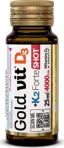 Olimp Gold-Vit D3+K2 Forte Shot - 25 ml Ampułka Szklana-malina 1