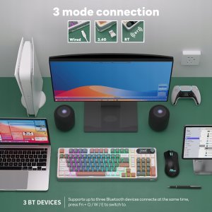 Royal Kludge RK-S98 Camping belaidė klaviatūra | 96%, Hot-swap, Chartreuse switches, US 3