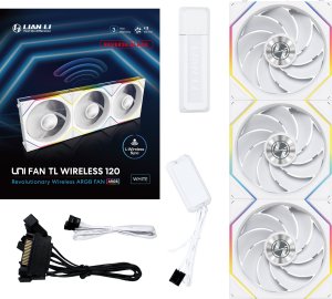 Wentylator Lian Li UNI FAN TL Wireless 120 Reverse Blade 3-pack biały (12RTL1W3W) 3