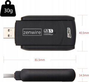 Adapter Karta Sieciowa USB 3.0 WiFi 1300Mb Zewnętrzna 5Ghz Zenwire WD-4605AC 5