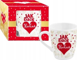 Kubek ceramiczny "Jak Babcię Kocham" 300 ml Biały ze złotymi zdobieniami 1