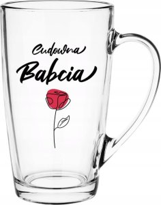 Kubek szklany 400ml "Cudowna Babcia" na zimne i ciepłe napoje 2