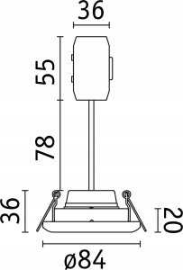 Oprawa do wbudowania LANATI COIN LED 6W 470lm 84mm 2700K IP20 230V drewno / czarny matowy  / aluminium 7