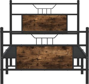 vidaXL Łóżko bez materaca, przydymiony dąb, 90x200 cm 6