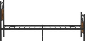 vidaXL Łóżko bez materaca, przydymiony dąb, 90x200 cm 7