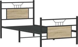 vidaXL vidaXL Łóżko bez materaca, dąb sonoma, 75x190 cm 3