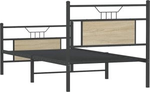 vidaXL vidaXL Łóżko bez materaca, dąb sonoma, 75x190 cm 8