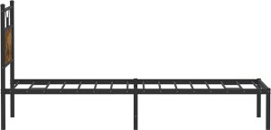 vidaXL vidaXL Łóżko bez materaca, przydymiony dąb, 75x190 cm 7