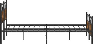 vidaXL Metalowa rama łóżka, bez materaca, przydymiony dąb, 180x200 cm 7
