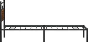 vidaXL Łóżko bez materaca, przydymiony dąb, 100x200 cm 7