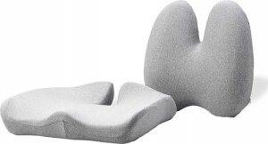 Zestaw poduszka l�d�wiowa i poduszka siedziska, ergonomiczna, szary, pianka z efektem pami�ci, Powerton 8