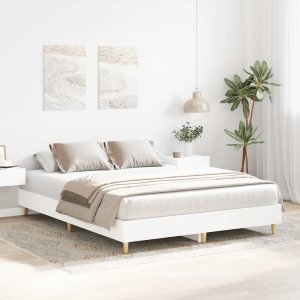 vidaXL Rama łóżka bez materaca biała 140x200 cm drewno klejone 3
