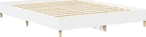 vidaXL Rama łóżka bez materaca biała 140x200 cm drewno klejone 4