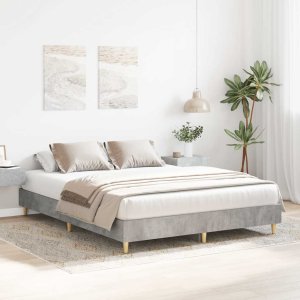 vidaXL Rama łóżka bez materaca Betonowa szarość 140x200 cm 3