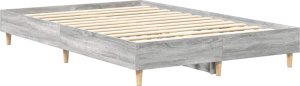 vidaXL Rama łóżka bez materaca Szary Sonoma 120x200 cm Drewno klejone 4