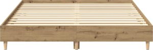 vidaXL Rama łóżka bez materaca Artisan Oak 150x200 cm Drewno klejone 5