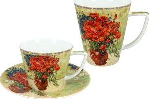 Kpl. filiżanka i kubek - V. van Gogh, Czerwone maki i stokrotki (CARMANI) 1