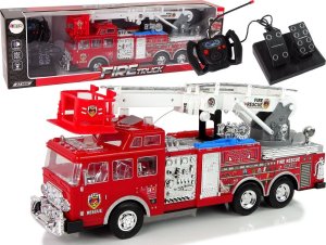 Zdalnie Sterowana Straż Pożarna Pedał Gazu Hamulec Pilot Dźwięk LEAN Toys 1