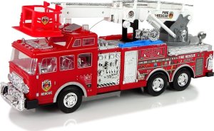 Zdalnie Sterowana Straż Pożarna Pedał Gazu Hamulec Pilot Dźwięk LEAN Toys 2