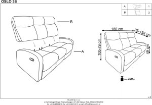 Sofa OSLO 3S beżowa z funkcją rozkładania HALMAR 10