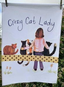 Ręcznik kuchenny TT38 Crazy Cat Lady Kociara 1