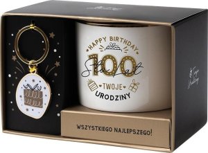 Zestaw prezentowy na urodziny 100 Lat biało-złoty 1