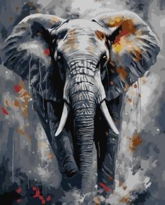 Malowanie po numerach - Majestatyczny słoń 40x50cm 1