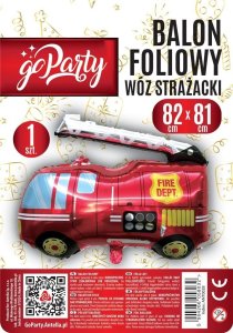 Balon foliowy Wóz strażacki 82x81cm 1