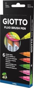 Pisaki Fluo Brush Pen 6 kolorów 1