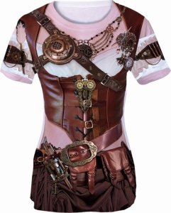 Koszulka z nadrukiem Steampunk Lady rozm. M 1