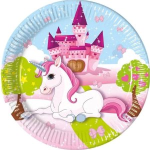 Talerzyki papierowe Unicorn 23cm 8szt 1