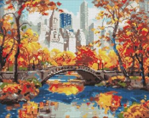Diamentowa mozaika - Złoty park 40x50cm 1