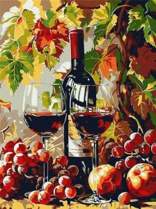 Malowanie po numerach - Jesienne wino 30x40cm 1