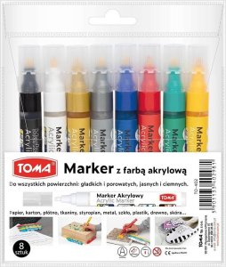 Marker akrylowy okrągła końcówka 2,5mm 8kol 1