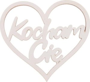 Drewniany napis - Kocham Cię 5szt biały 1