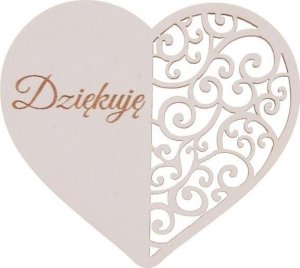 Drewniany napis - Dziękuję 5szt biały 1