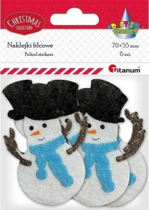 Naklejki filcowe bałwanki 55x70mm 6szt 1