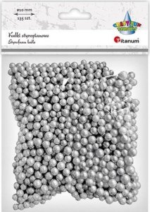 Kulki styropianowe 5/7mm 135szt srebrne 1
