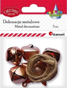 Dekoracje metal dzwoneczki gwiazdka + sznurek 5szt 1