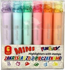 Zakreślacze mini 6 kolorów 1