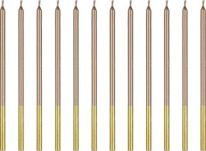 Świeczki urodzinowe różowe złoto 14 cm 12szt 1